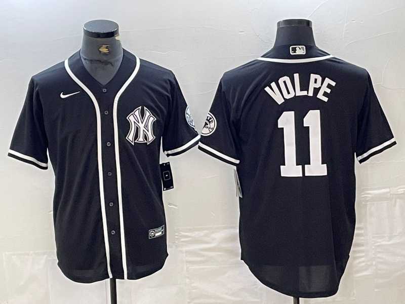 Men's New York Yankees #11 Anthony Volpe Black White Cool Base Stitched Jersey,We sell and wholesale Men's New York Yankees #11 Anthony Volpe Black White Cool Base Stitched Jersey on line form chian!